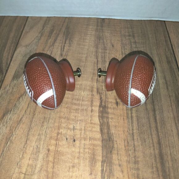 Football Sports Knob Set Of 2 Cabinet Drawer Pulls. - Picture 1 of 5